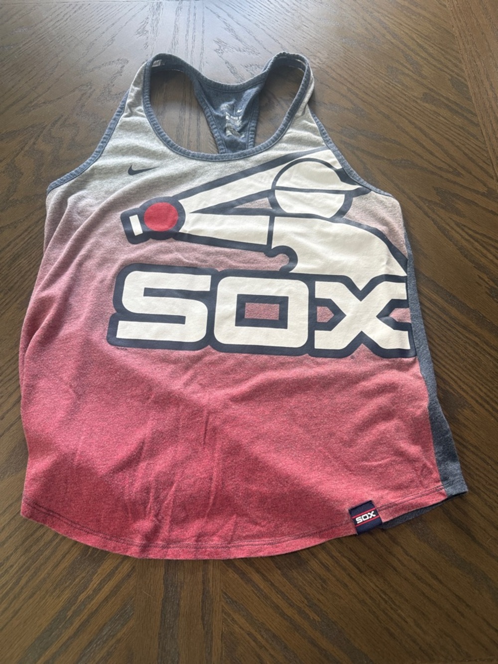 Nike Women's Red Gradient 'Sox' Racerback Tank Top